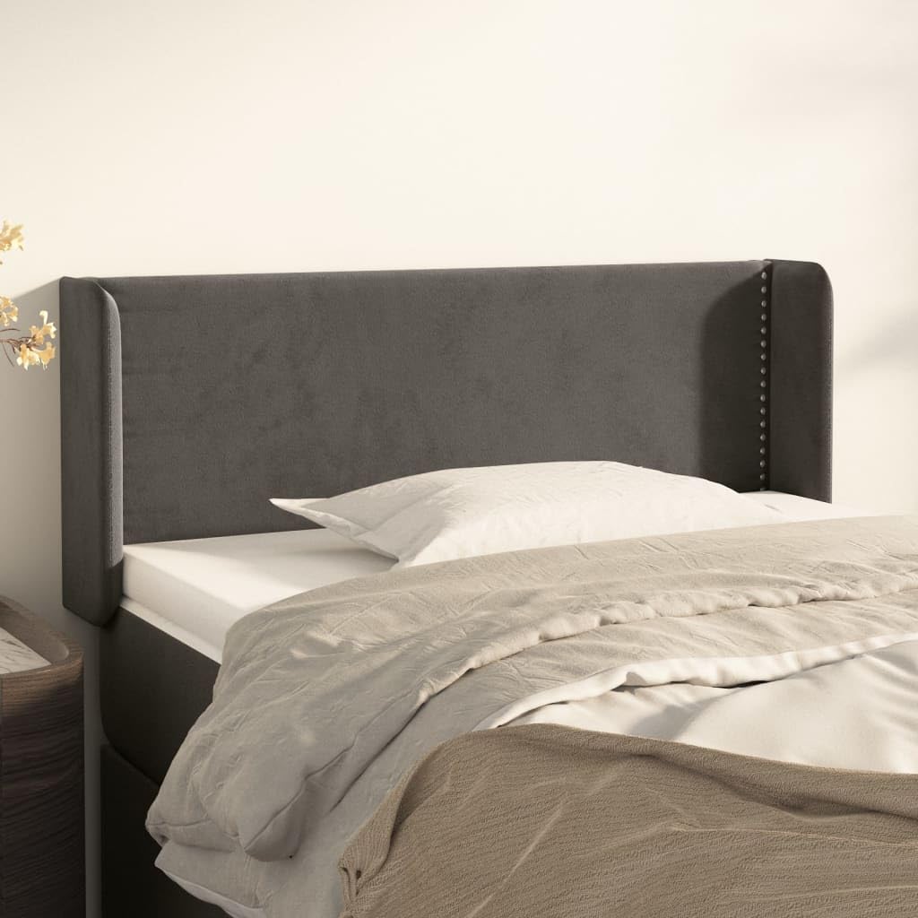 VidaXL Kopfteil Kopfteil Mit Ohren Schwarz 83x16x78/88 Cm Samt, (1 St