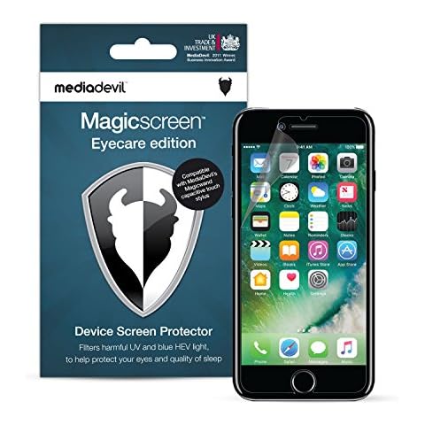MediaDevil Screen Protector for iPhone SE (2020), iPhone 8 and iPhone 7 - Anti Blue, UV and HEV Light Filter (2-Pack) Cover