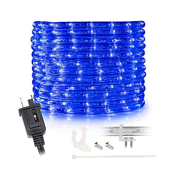 Wyzworks led rope lights, connectable waterproof permanent outdoor w/flexible clear pvc tube, etl certified, christmas trees holiday decorative landscape backyard patio lighting