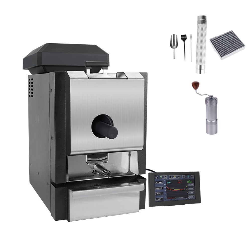 Kaffeeröster der zweiten Generation - Electric Coffee Bean Roaster 1000W - Kaffeebohnenröster mit Kaffeespreuabscheider und Absaugung - Dual Control System
