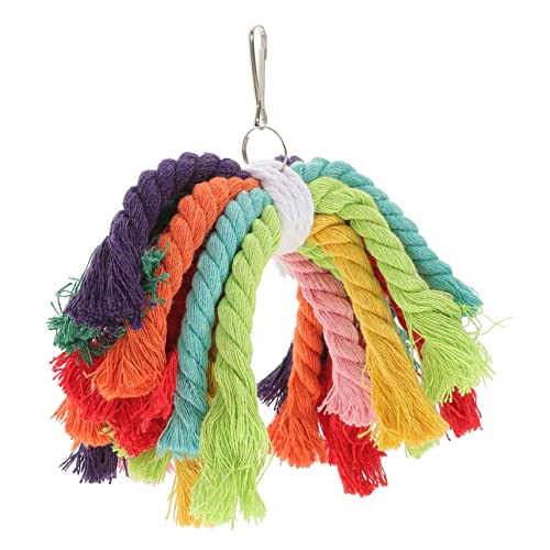 Image of Parrot Cotton Rope Gnawing Dradel Toy Chew Toy Wiggles s Parrot Swing Preening Bird Cage Rope Bird Chew Plaything s Hanging s