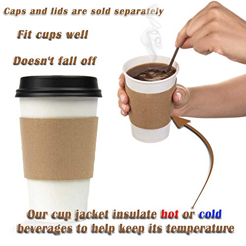 Image of FMP Brands [1000 Pack] Kraft Coffee Cup Sleeves Disposable for Hot Drinks, Durable Corrugated Cardboard Cup Sleeves for 12-24 oz Cups, Beverage Insulator and Hand Protection for Hot & Cold Drinks