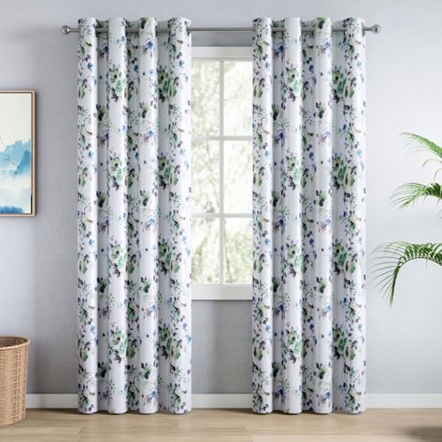 Image of haus & kinder Digital Printed Cotton Door Curtain 7 Feet Long Pack of 2 Door Curtains, 7 Feet Curtain for Door (Bloom Breeze, Multicolor 130x213 CM)
