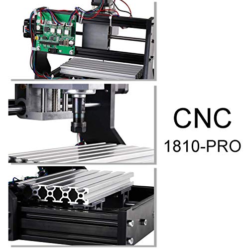 Genmitsu CNC Router Kit 1810-PRO GRBL Control 3 Axis Plastic Acrylic PCB PVC Wood Carving Milling Engraving Machine, XYZ Working Area 180 x 100 x 45mm