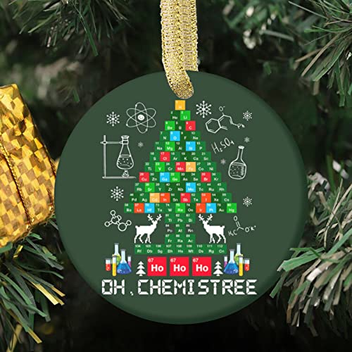 Biology Chemistry Physics Christmas Ornament - Funny Science Ornament - Gift Ceramic Holiday Decoration Present Porcelain 2.75'' Flat with Both Sides - Image 5