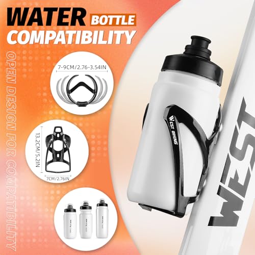 Image of West Biking Bike Water Bottle Cages Ultra-Light Durable PC Bicycle Bottle Holder with Screws Tool, Easy Installation Bicycle Drink Cup Holders Cycling Kettle for MTB Road Bikes