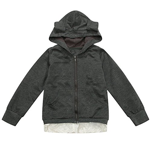 Richie House Little Girls' Cardigan with Attached Hood RH1440