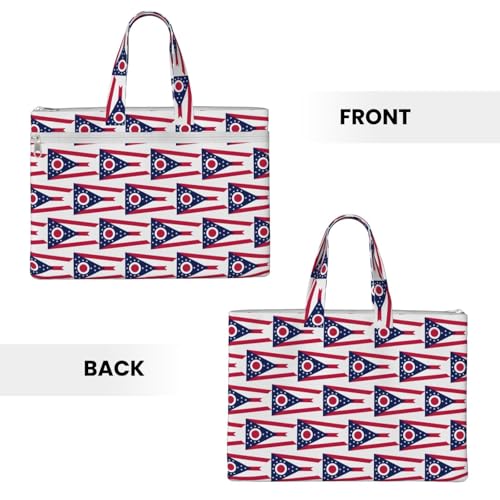 Ohio State Flag Canvas Document Bag Briefcase For Professionals And Executives3