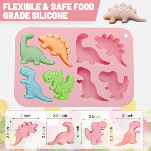 Honicemar 8 Cavities Dinosaur Shape Chocolate Mould, Baking DIY Tools Cartoon Animal Silicone Mould - Image 4