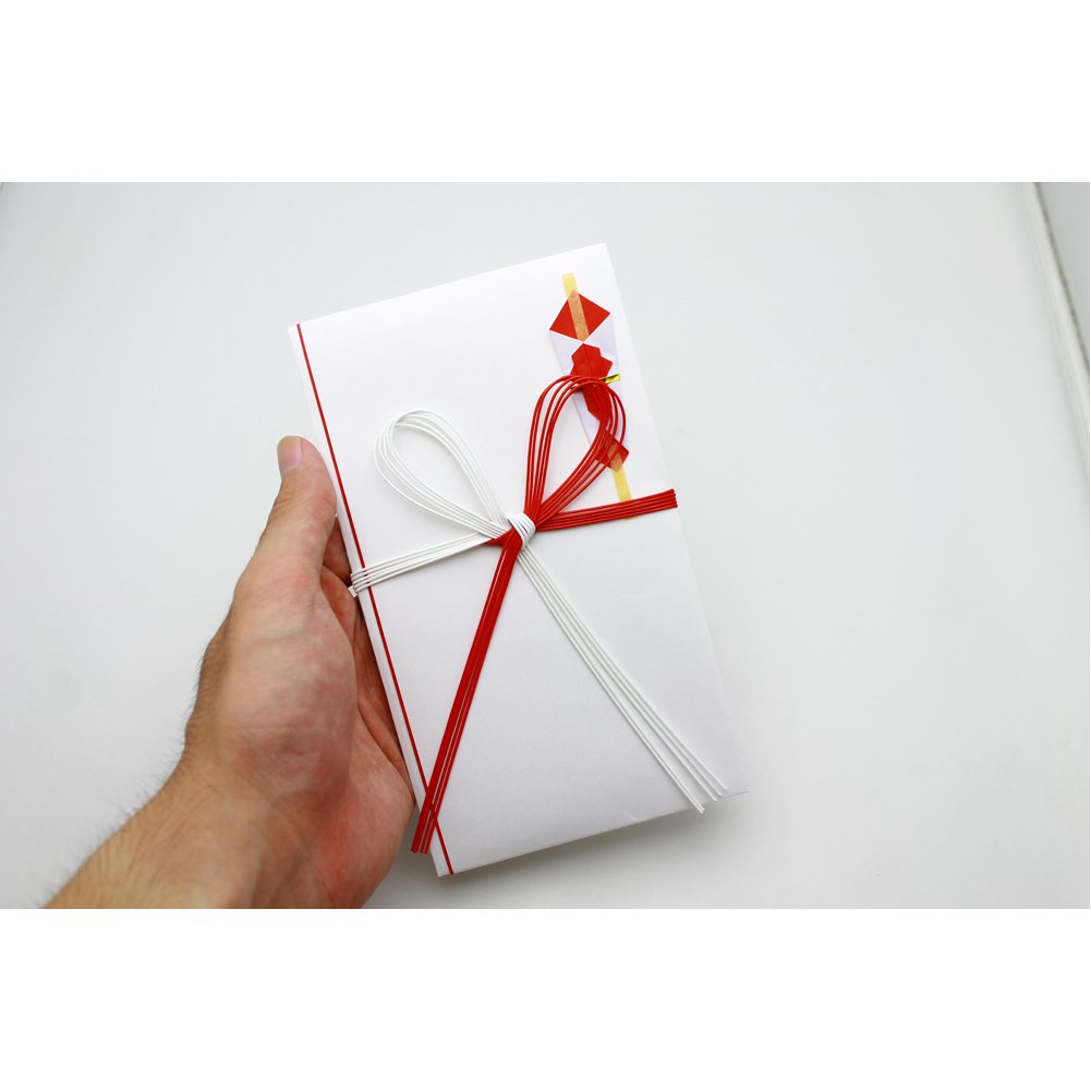 Amazon | マルアイ 祝儀袋 お祝 赤白 5本 花結び 字なし 字なし 20枚