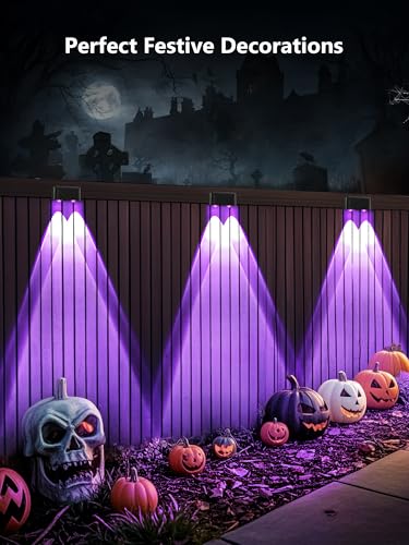Image of Brizled Smart Fence Lights, RGBCW Outdoor Color Changing Deck Lights APP & Voice Controlled, 32.8ft Music Sync Orange Purple Fence Lighting Smart Lighting IP65 Waterproof for Halloween Christmas Decor