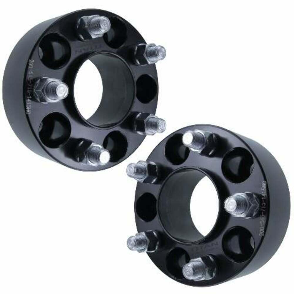 2" 5x4.5 Hubcentric Wheel Spacers - Fits Dodge Charger Challenger Magnum Fits Chrysler 300-2 Inch (50mm), 5x114.3, 71.5mm Hub, 14x1.5 Studs - Pair of 2 - Black