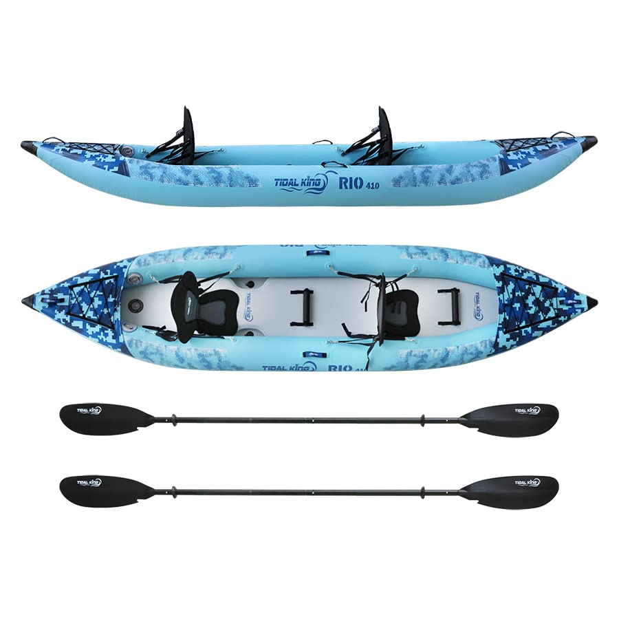 Buy Tidal King Premium 2 Person Inflatable Kayak with 2X Kayak Paddles