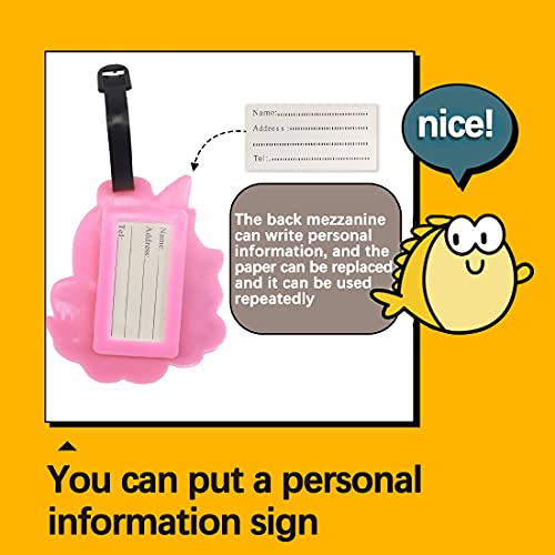 Unicorn Luggage Tag - Colorful Luggage Tag for Travel Women,Funny Kids Backpack Suitcase Tag Cute Clear,Name ID Identifier Durable4