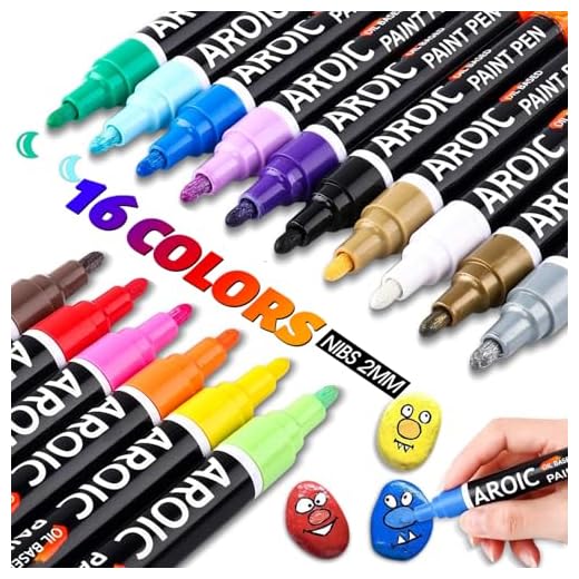 AROIC 16 Pack Paint Pens for Writing On Anything! Paint Pens for Rock, Wood, Metal, Plastic, Glass, Canvas, Ceramic and More!