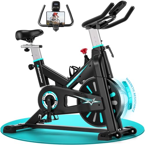 Advamsoler Heimtrainer Fahrrad mit Magnetischem Widerstand, Ergometer Hometrainer Fahrrad mit LCD-Monitor & Tablet-Halter, Leises Inoor Spinning Bike für Cardio-Training zu Hause, Bis 160 KG