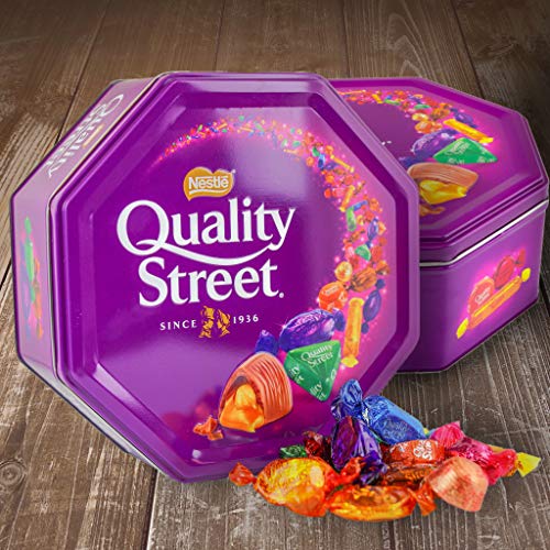 Quality Street Nestle, 2 LB, Extra Large Metal Tin, Assorted Chocolates and Toffees, 2 Pound (Pack of 4) 4.0 Count