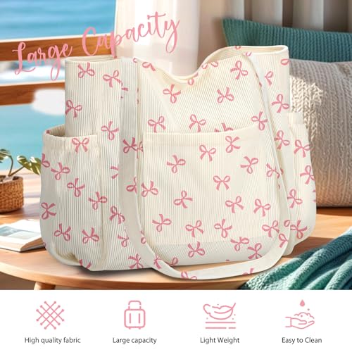 Bolso Tote de Pana para Mujer con 6 Bolsillos miniatura 4