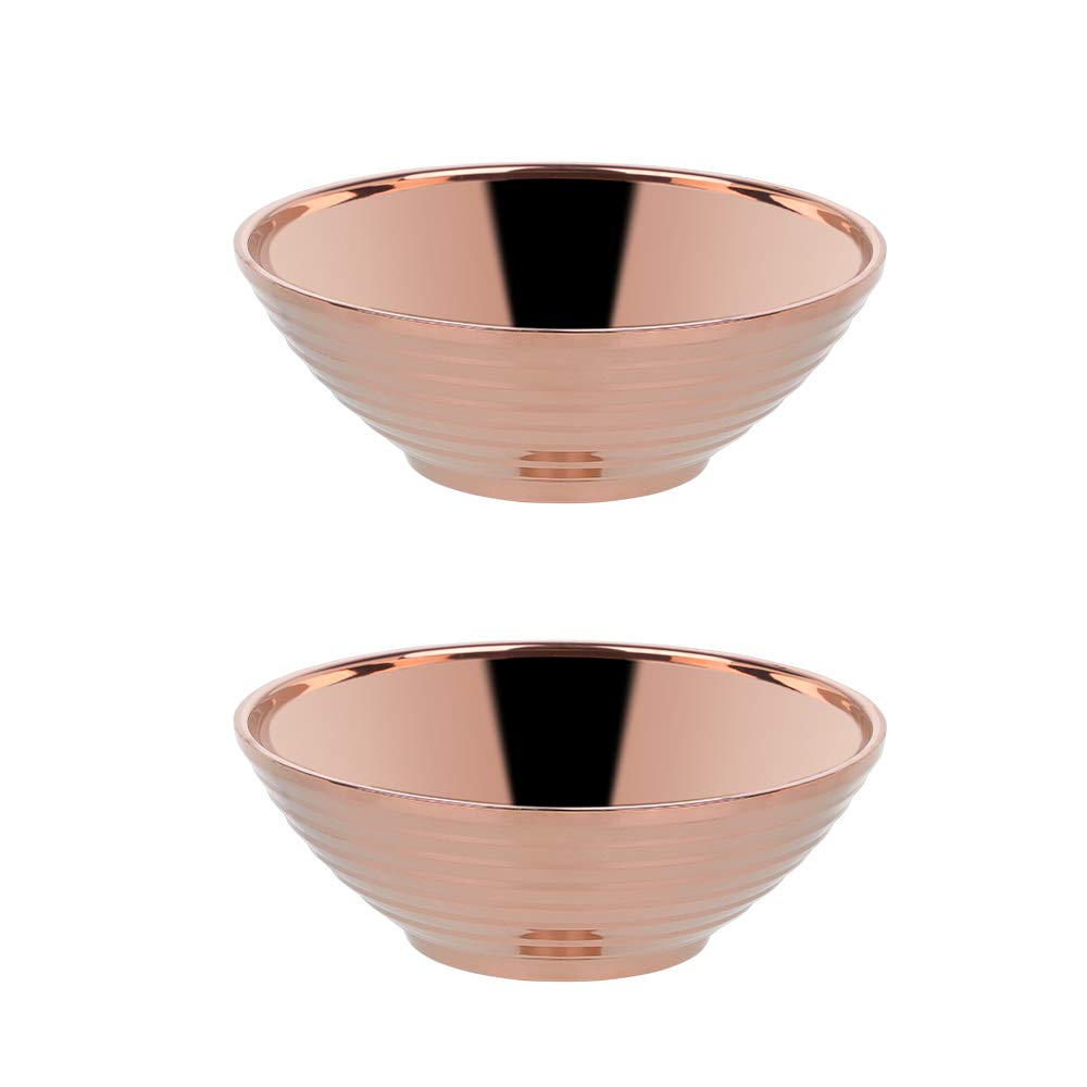 Bol à soupe en acier inoxydable chic et robuste couleur or rose de 18 cm