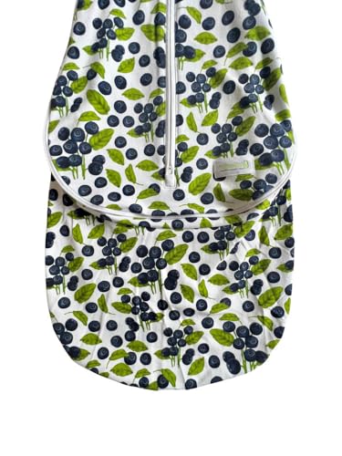 Image of Woombie Grow with Me Baby Swaddle - Convertible Self-Soothing Swaddle Fits Babies 0-18 Months - Expands to Hands-Free, Legs-Out Wearable Blanket - Blueberries