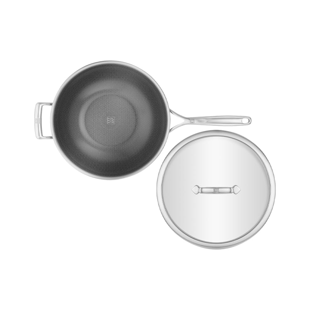 ZWILLING Peak Ceraforce HyCoat Wok 30 cm con tapa de cristal acero inoxidable 18/10