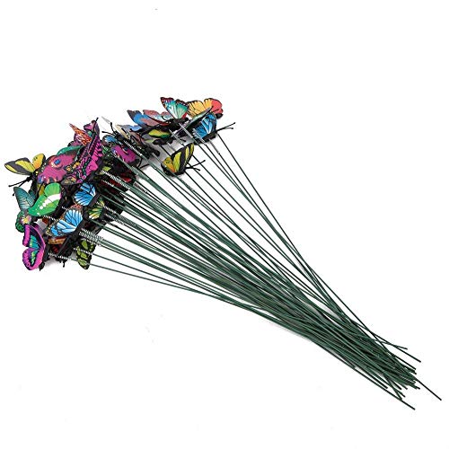 Butterfly Stakes, 50pcs Artificial Butterfly Lawn Garden Decor Landscape Indoor Outdoor Ornaments Patio Yard Planter Flower Garden Christmas Tree Decorations