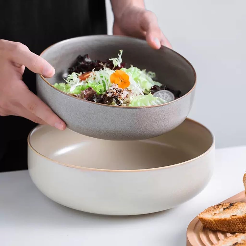 Miska do sałatek warzyw i owoców miska do sałatek japońska ceramiczna zastawa stołowa gospodarstwo domowe duża miska do jedzenia makaron miska na zupę przybory kuchenne (A, M)