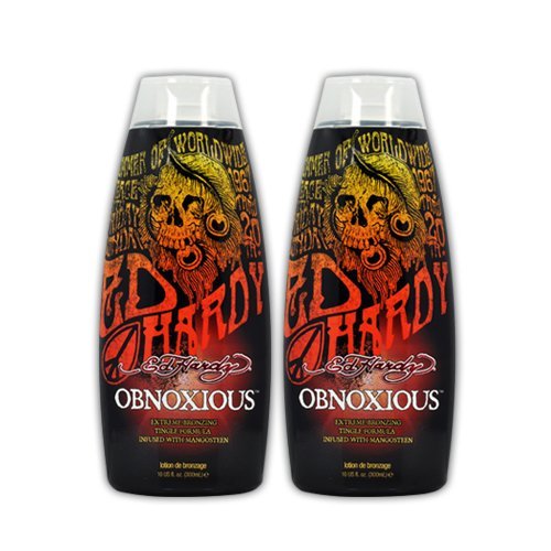 Lot 2 Ed Hardy Obnoxious Indoor Tanning Lotion Accelerator Bronzer Dark Tan Bed