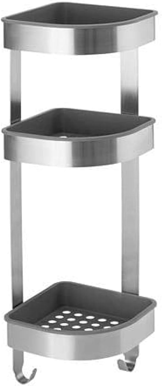 IKEA BROGRUND Corner Wall Shelf Unit, 19 x 58 cm, [Stainless Steel]