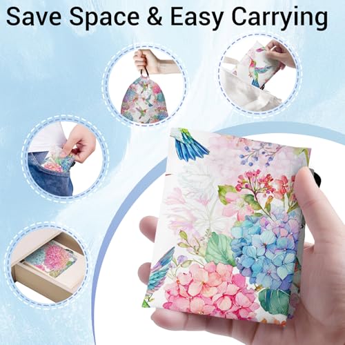 Image of Hummingbird Gymnastics Grip Bag Hydrangea Waterproof String Bag for Gym
