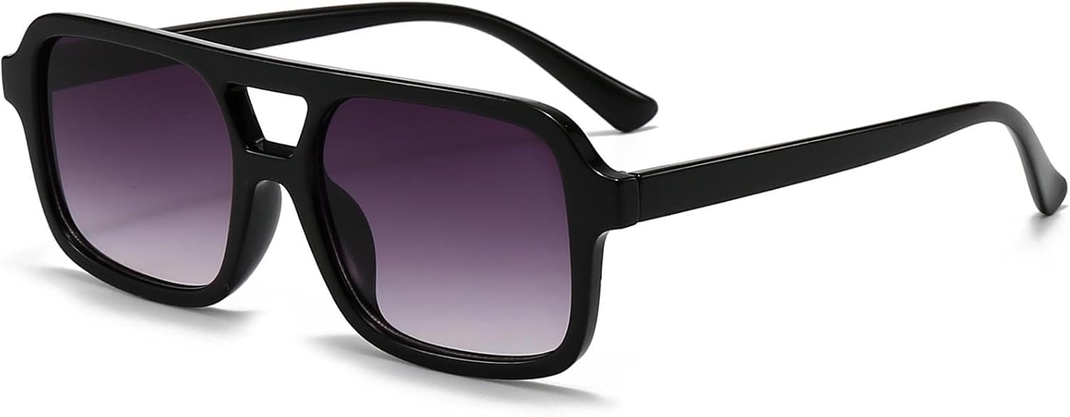 AIEYEZO Retro Square Sunglasses for Women Men Trendy Rectangle Aviator Sun Glasses Vintage 70s Shades