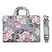 MOSISO Bolsa de Hombro Compatible con 2019 MacBook Pro 16 A2141/15-15.6 MacBook Pro Retina/Surface HP Lenovo Acer ASUS de Portátil, Funda Protectora Rose Patrón Maletín Bandolera, Gris