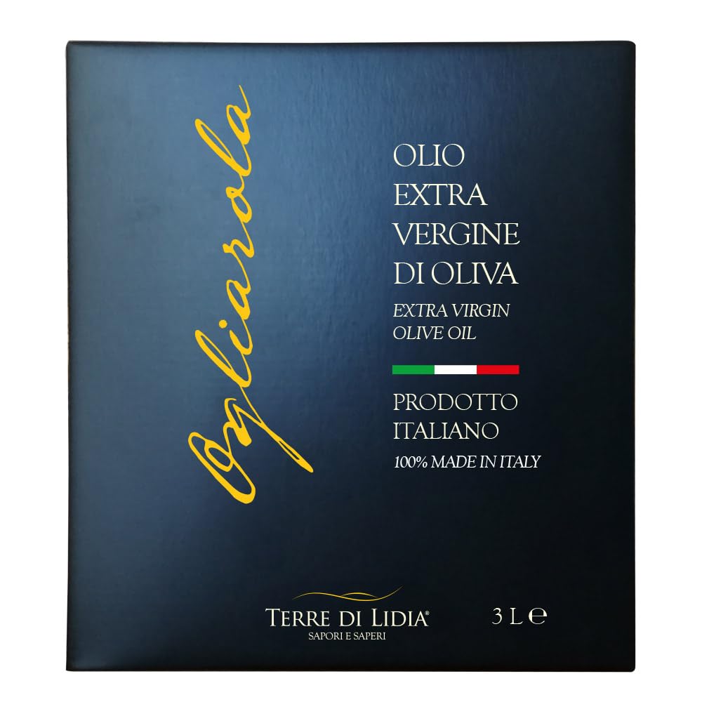 Terre di Lidia - 4 Pièces - Huile d'olive extra vierge - 4 x Bag in Box 3L-Produit 100% italien - Coratina+Ogliarola - Campagne 2025/2026