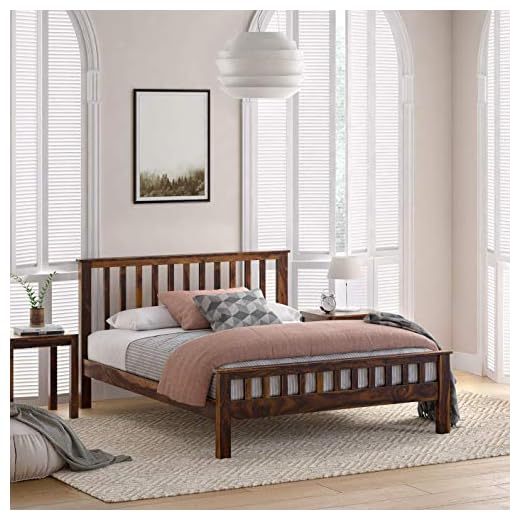 Mamta Decoration Sheesham Wood King Size Bed Without Storage for Bedroom (Walnut Finish)
