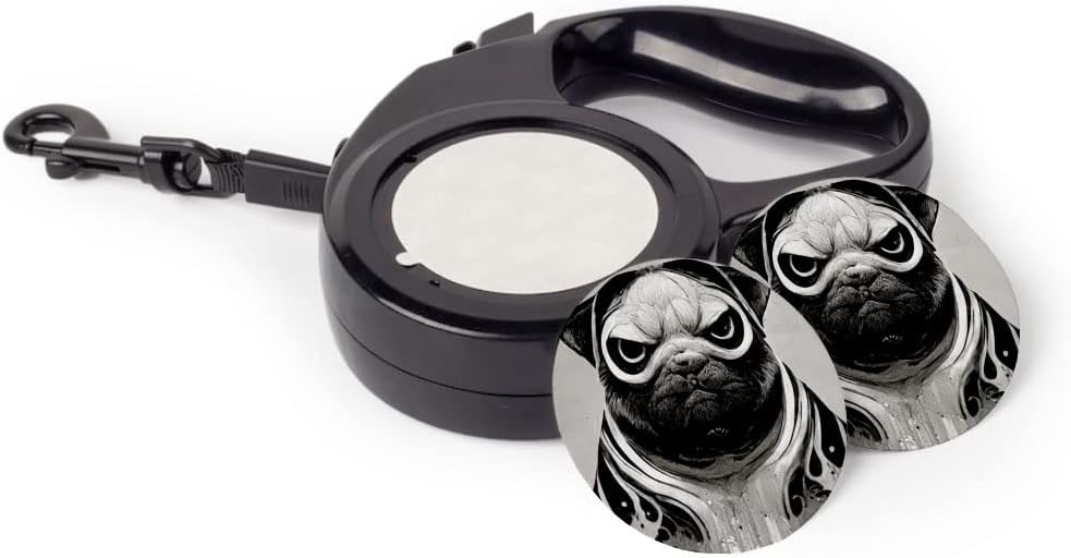 Cool Dog Retractable Pet Leash - Face Leash - Themed Dog Leash - 197 inches
