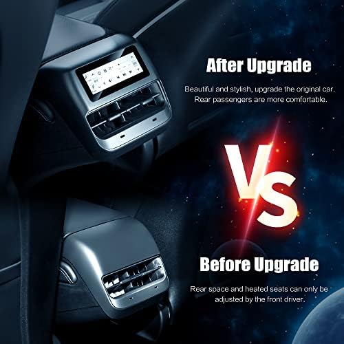Hansshow Tesla Rear Seat Screen for Tesla Model 3/Y 2016-2023, 4.6-inch IPS Touchscreen Provides Rear seat Passengers with The Right to Adjust air Conditioning/Rear seat Heating/Seat Adjustment.