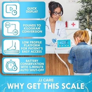 JJ CARE Medical Scale - Heavy Duty 660 lbs/299 Kgs Capacity Wrestling Scale for Gyms with Easy to Read LCD Display | Professional Medical Grade Meter for Body Weight, Home, Hospital, & Physicians