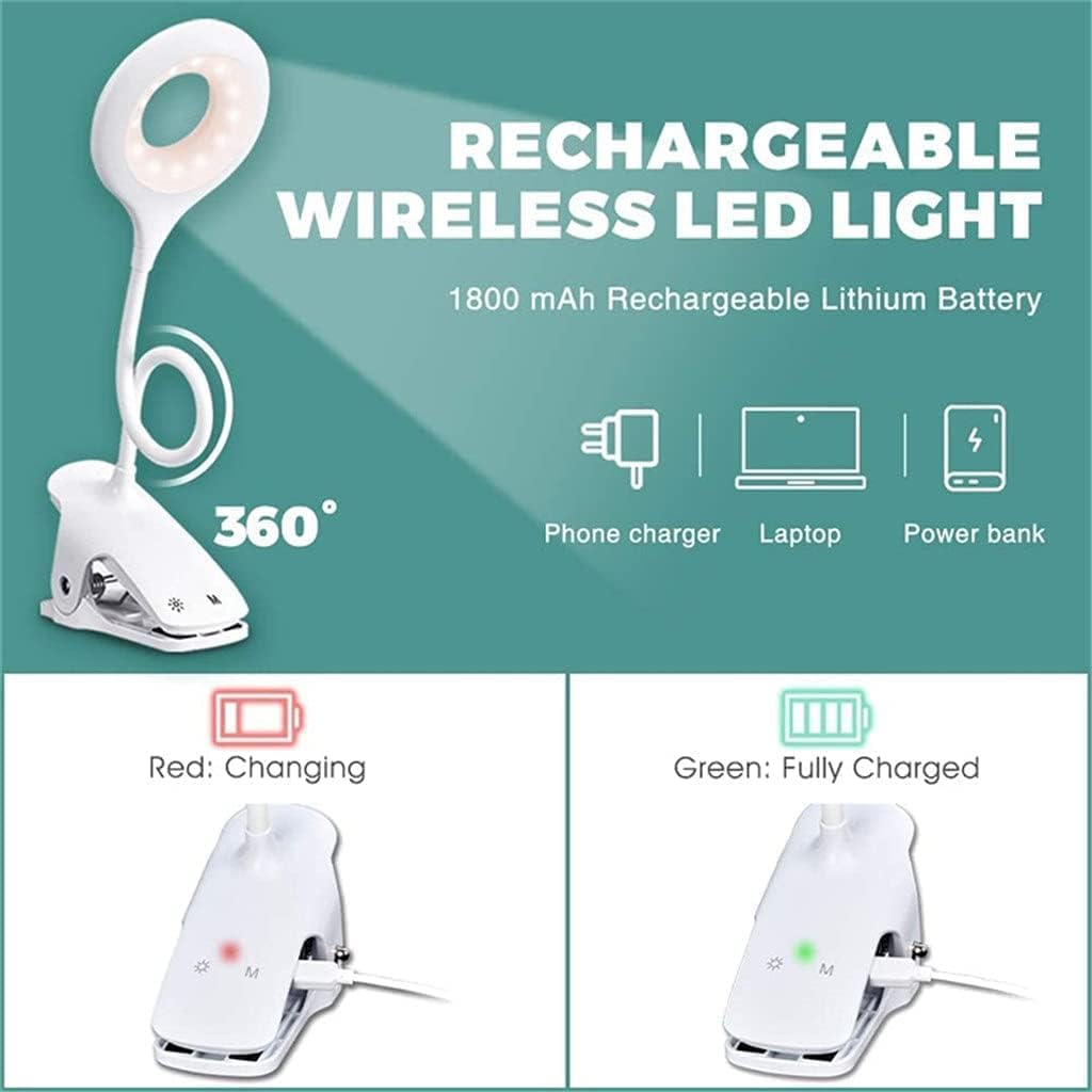 Desk Lamp Reading Light Desk Light Reading Lamp USB Desk Lamp Rechargeable Reading Light Eye Protect Book Light LED Reading Lamp Touch Control Clip Table Desk Lamp Office Lamp Study Lamp