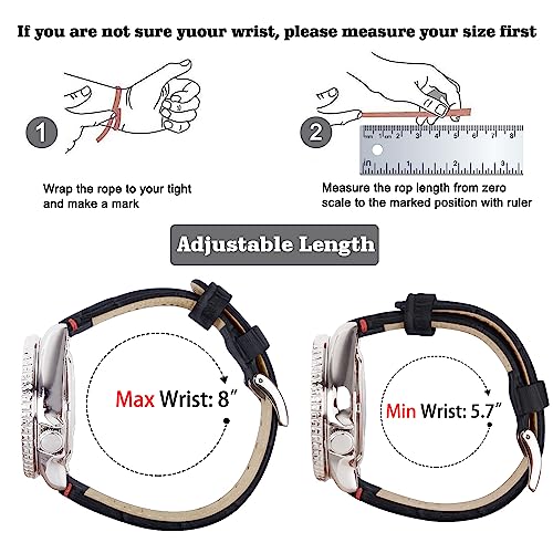Image of Ritche Christmas Gift Quick Release Leather Watch Bands Genuine Leather Watch Strap for Samsung Galaxy Watch 6 Band Classic 43mm 47mm 40mm 44mm 18mm, 20mm or 22mm for Men and Women, White Elephant Gifts, Stocking Stuffers for Men