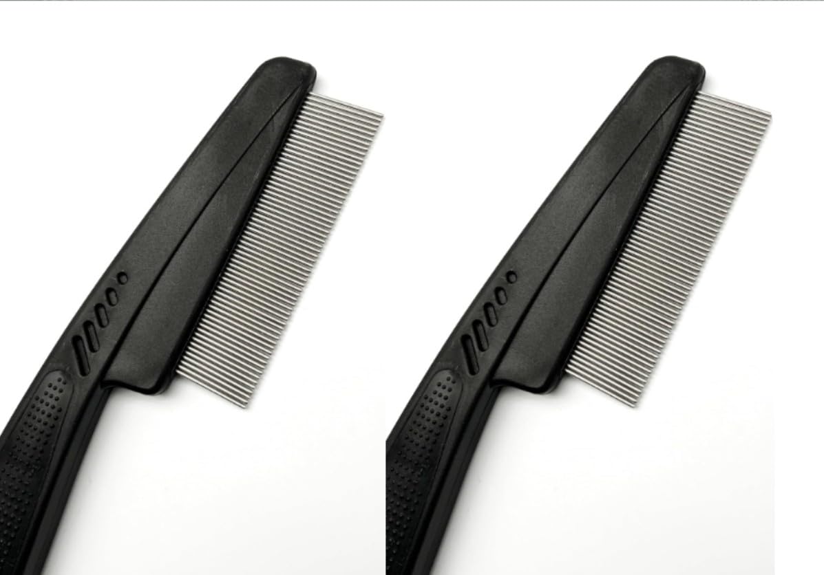 2Pcs Black Multifunctional Stainless Steel Fine-Toothed Dandruff Comb, Professional Scalp Care Tool, Suitable for All Ages,Hair Combs,Beauty and Personal Care,Styling Tools and Appliances