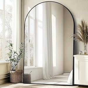 Oversized Full Length Mirror 72×44 Inch – Wall Mounted or Standing Floor Mirror with Aluminum Alloy Frame, Shatterproof Tempered Glass – Modern Mirror for Bedroom, Living Room, Closet, Black