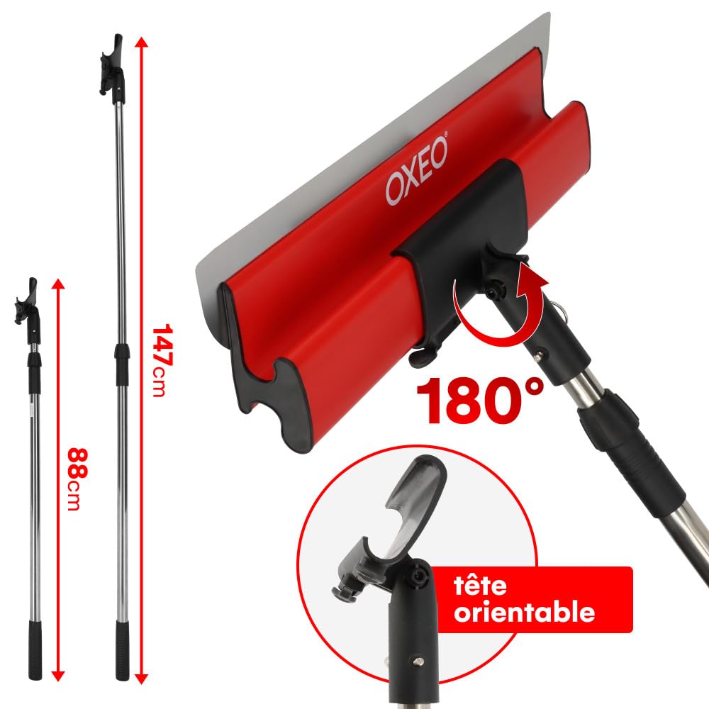 Lames à Lisser plaquiste - Coffret lames 0.35mm et 0.5mm - Acier inoxydable - Perche extensible - Lames souples et rigides