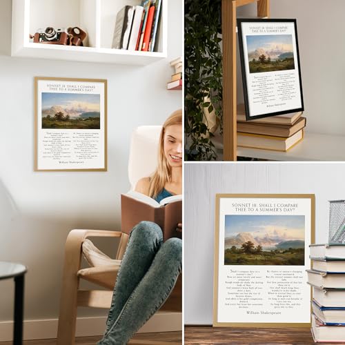 Affiche d'art Sonnet 18 de Shakespeare Wallbuddy 50x70 cm