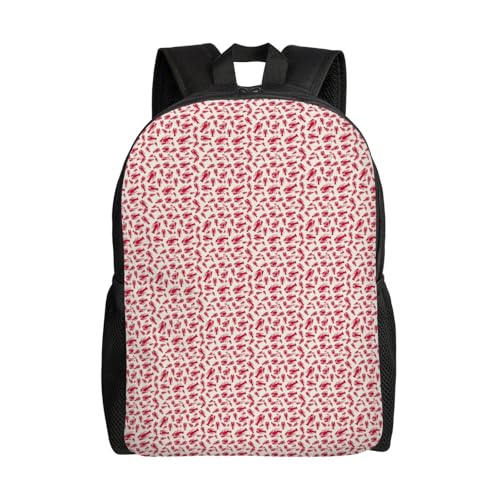 GUOLGP Mochila impermeable de gran capacidad con estampado de langosta roja para hombres y mujeres, elegante, trabajo, senderismo, al aire libre