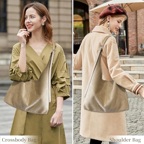 Image of Suede Bags for Women Suede Hobo Bag Retro Suede Tote Bag Slouchy Suede Shoulder Bag Crossbody Handbags Suede Purse
