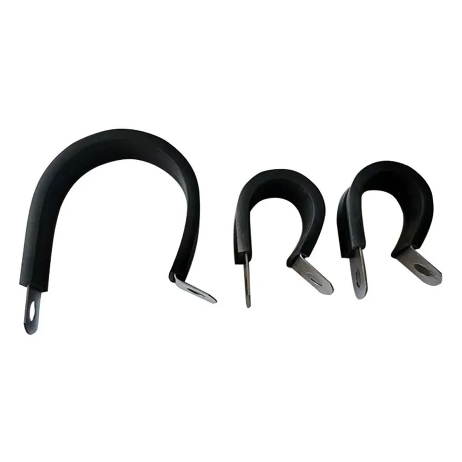 Clip a P in acciaio inox, con rivestimento in gomma, fascette per cavi, per hardware domestico