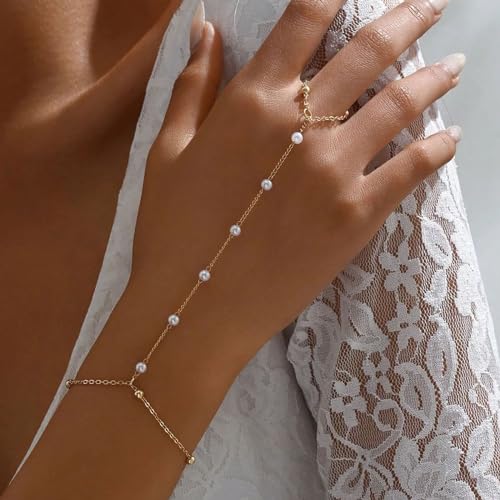 Image of Long tiantian Ring Bracelet Hand Chain Bracelet Butterfly Finger Ring for Women Girls Rhinestone Hand Chain Ring Bracelets for Women Trendy Stuff, adjustable