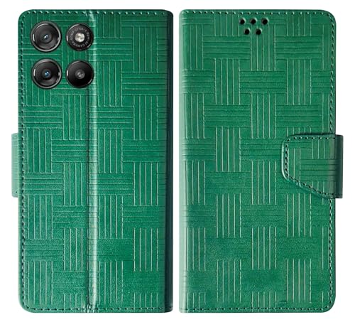 Image of SBMS Flip Cover for Motorola Moto G67 Power 5G / Moto G57 Power Back Cover Case with Magnatic Closure | Genuine Leather Finish | Inbuilt Stand | Card & Money Pocket | Wallet Style Case (Mat Green)