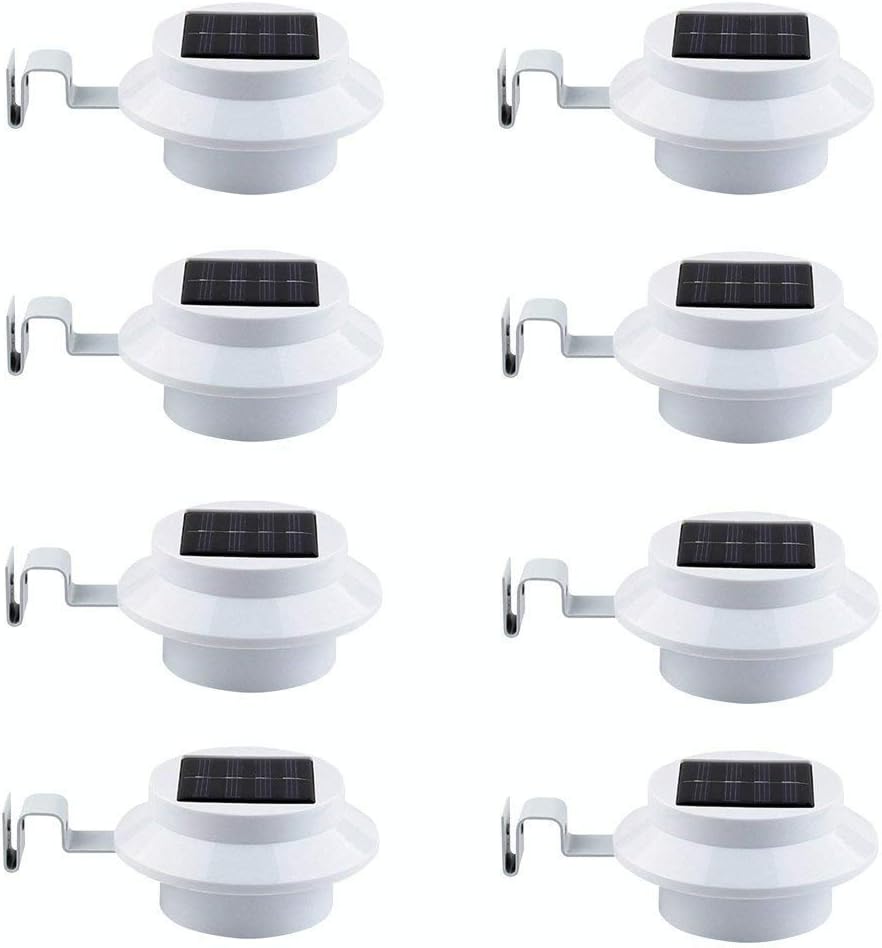 SciencePurchase 8 Pack Outdoor LED Solar Lights with Brackets - Water Resistant, Automatic On at Night/Off at Sunrise.