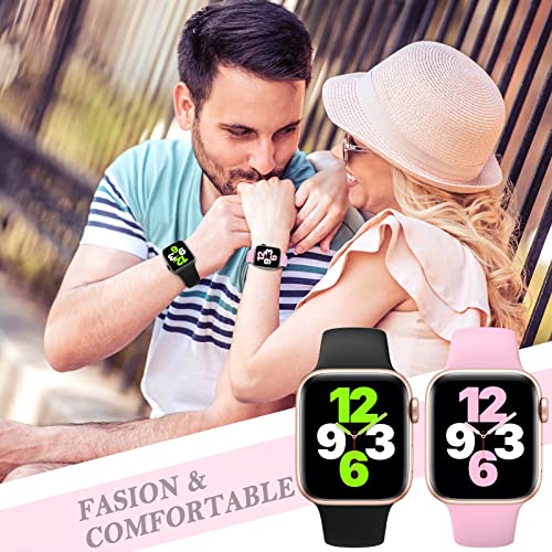 Image of 6 Pack Sport Bands Compatible with Apple Watch Band 38mm 40mm 41mm 42mm 44mm 45mm 49mm,Soft Silicone Waterproof Strap for iWatch Ultra2 Series 9 Ultra 8 7 6 5 4 3 2 1 SE Women Men